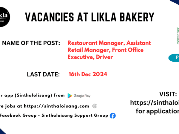 VACANCIES AT LIKLA BAKERY