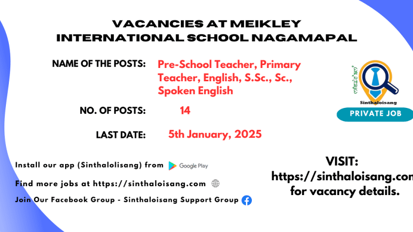 VACANCIES AT MEIKLEY INTERNATIONAL SCHOOL NAGAMAPAL