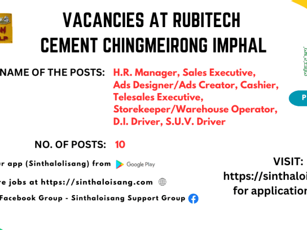 VACANCIES AT RUBITECH CEMENT CHINGMEIRONG IMPHAL