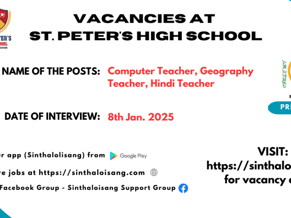 VACANCIES AT ST. PETER'S HIGH SCHOOL