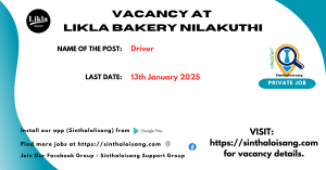 VACANCY AT LIKLA BAKERY NILAKUTHI